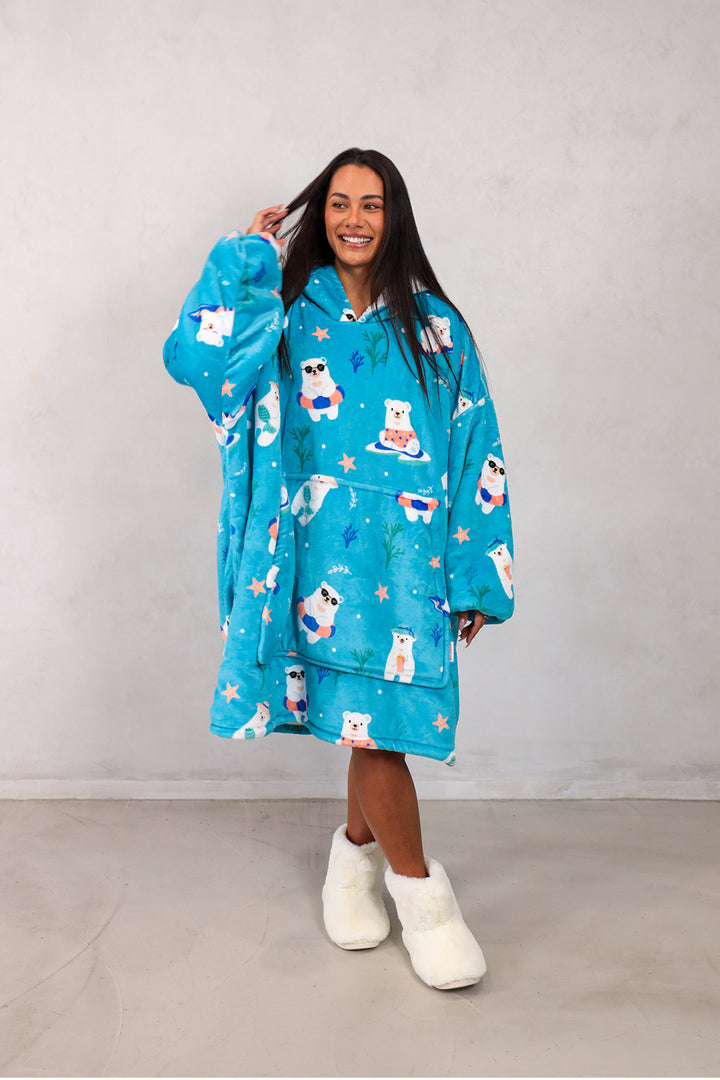 Polar Bear Wearable Hooded Blankets